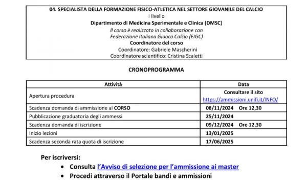 E' uscito il bando per presentare domanda di ammissione al Master.